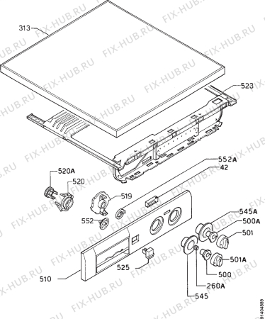 Взрыв-схема стиральной машины Zanussi FL552 - Схема узла Command panel 037